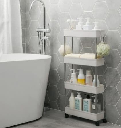 4 Layer Storage Trolley Kitchen Bathroom Rack Tower Cart_1